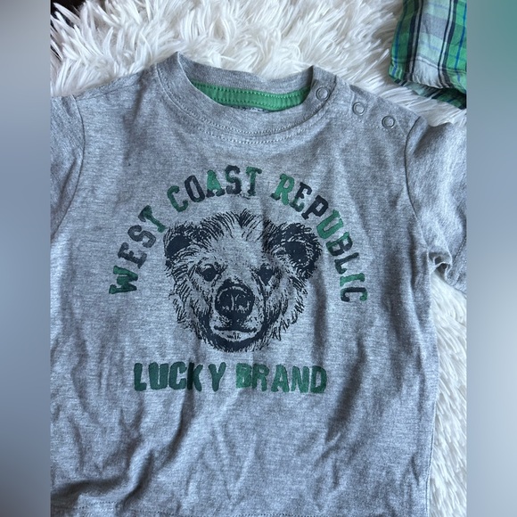 Baby lucky brand bundle tshirt and button down shirt size 12M - Picture 3 of 17